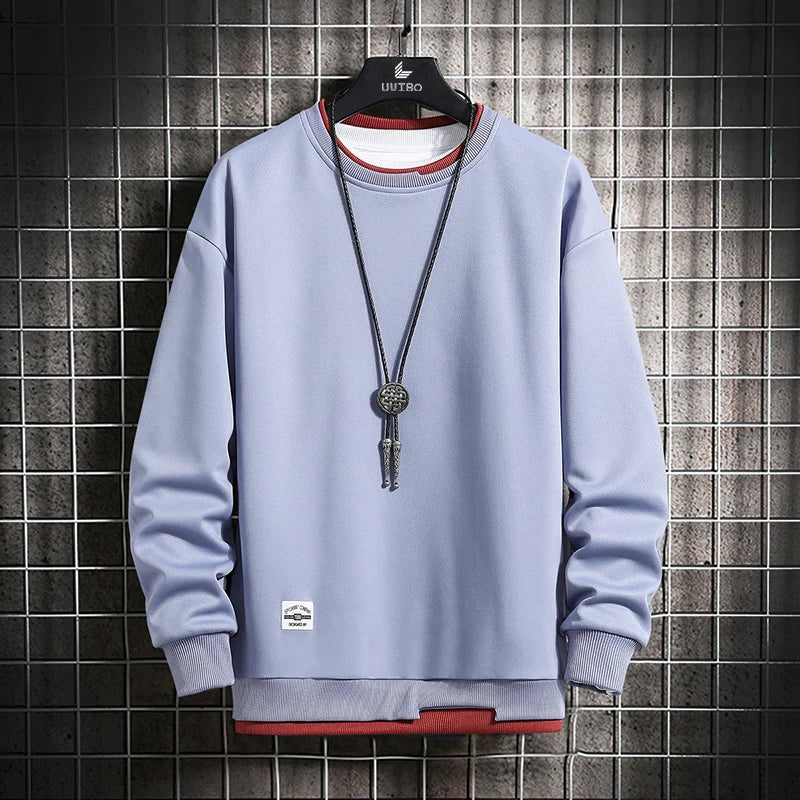 Men’s Solid Color Long-Sleeve Sweater