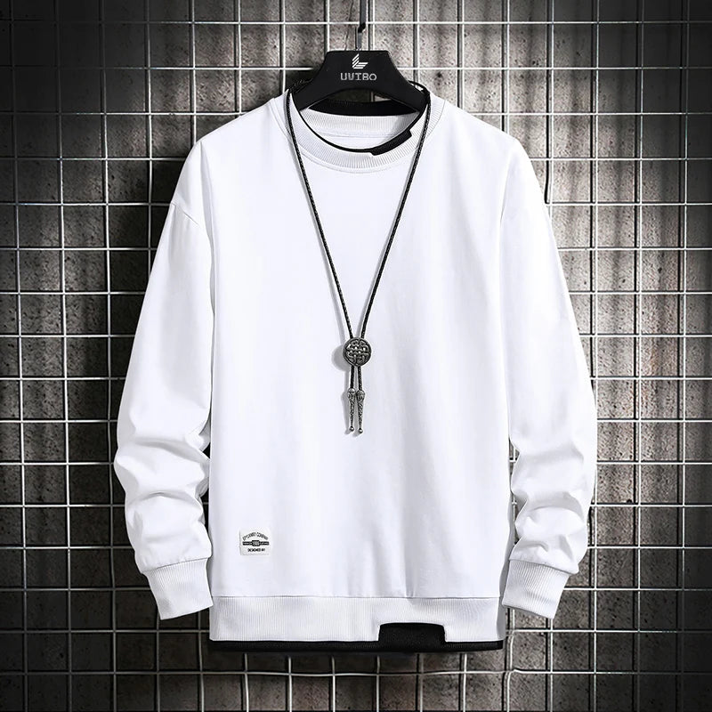Men’s Solid Color Long-Sleeve Sweater