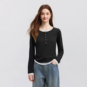 Women’s Faux Two-Piece Contrast Tee
