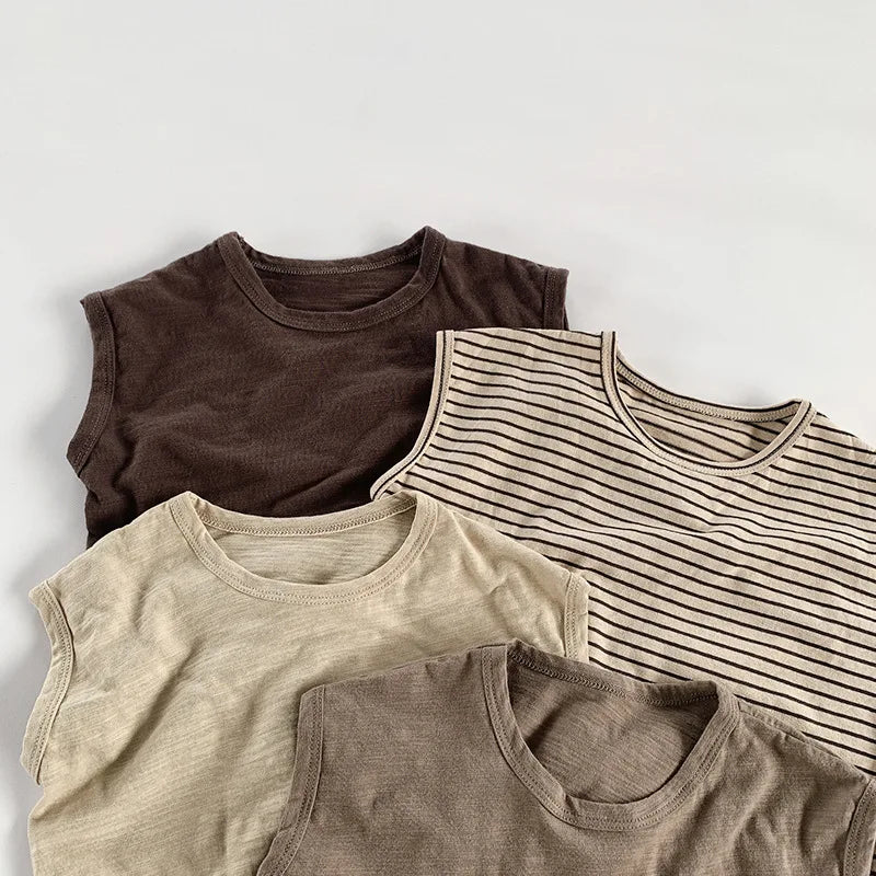 Summer Striped Cotton Tank Top