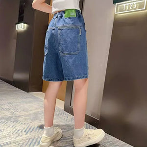 Girls’ Knee-Length Summer Jean Shorts