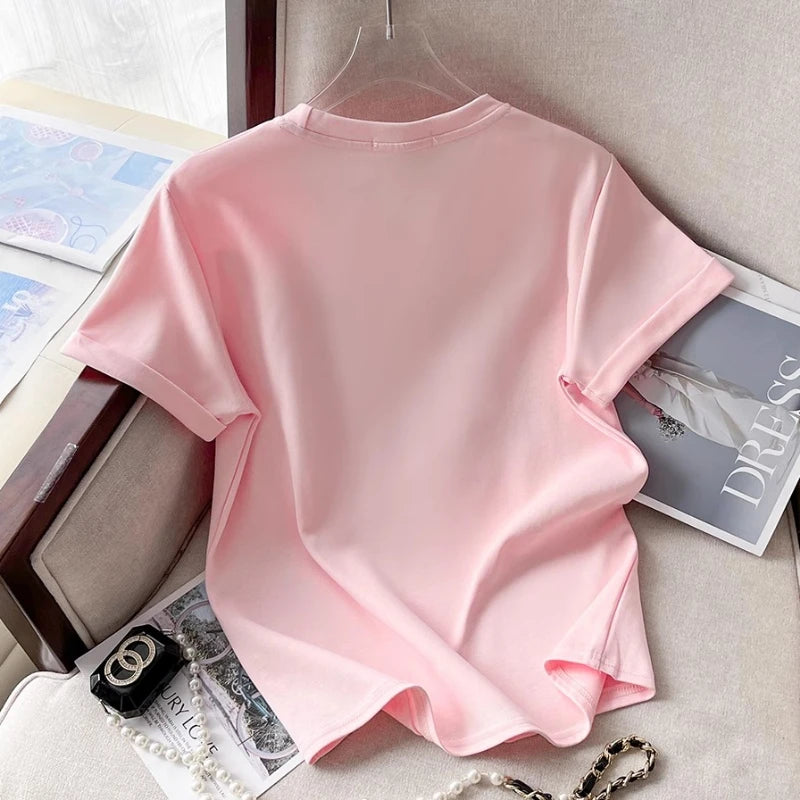 Women’s Pink Oversized Letter Tee