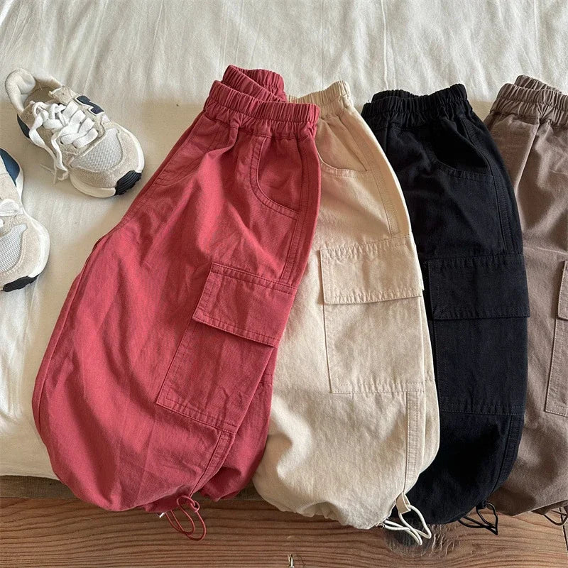 Kids’ Wide-Leg Cargo Overalls