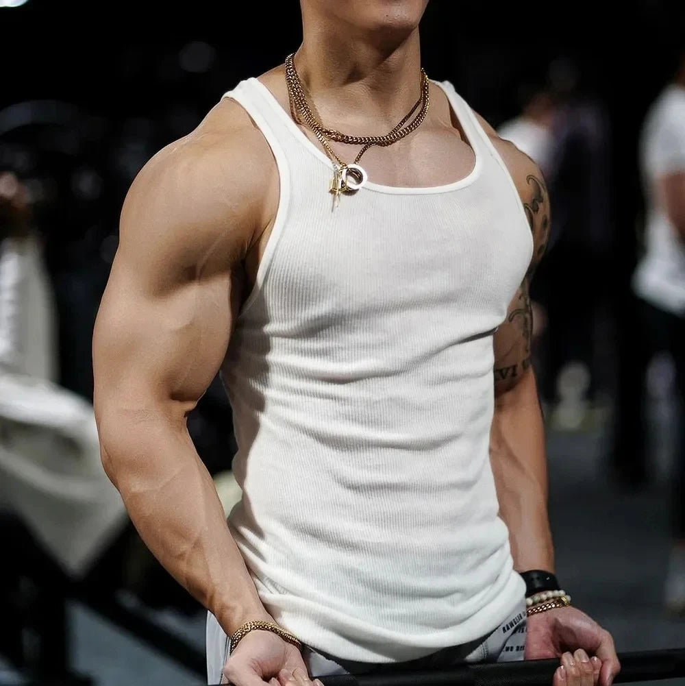 Men’s Bodybuilding Gym Breathable Tops