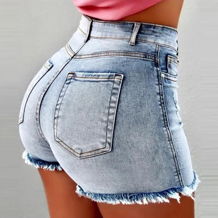 Women’s High-Waist Denim Hot Pants