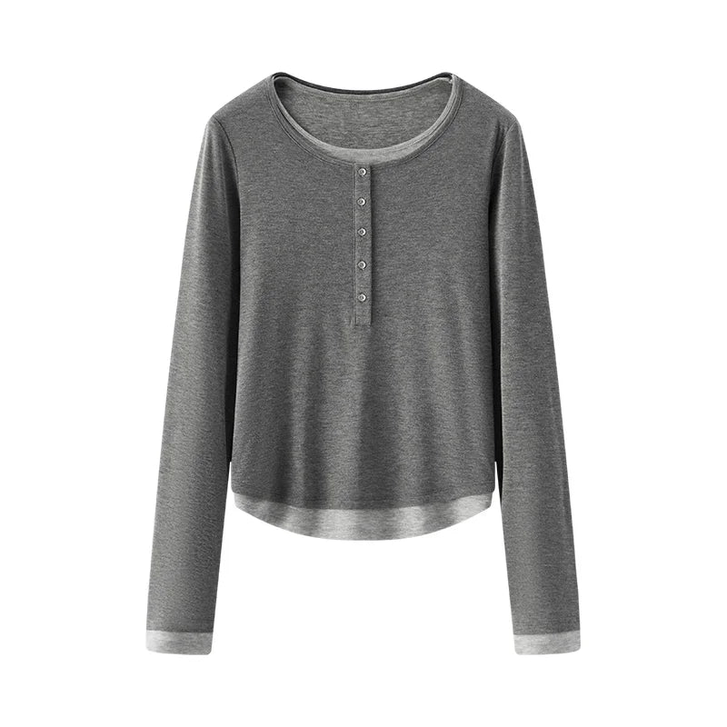 Women’s Faux Two-Piece Contrast Tee
