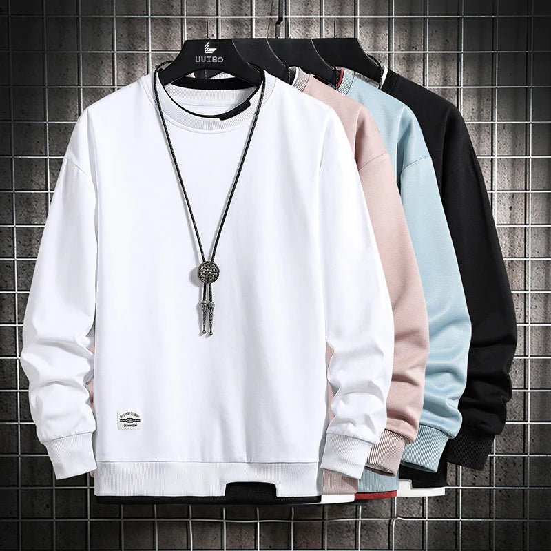 Men’s Solid Color Long-Sleeve Sweater
