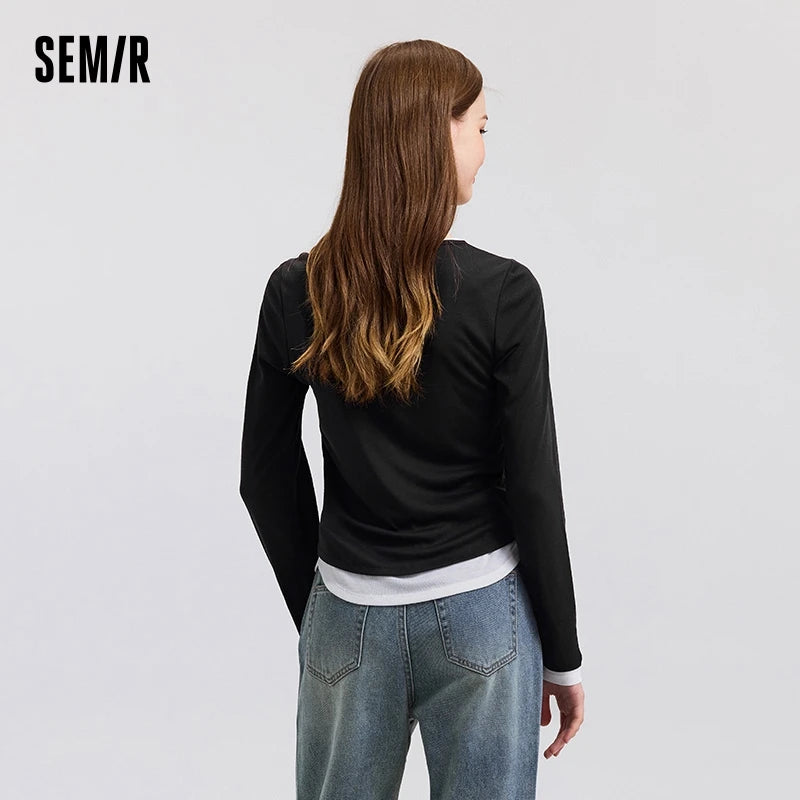 Women’s Faux Two-Piece Contrast Tee