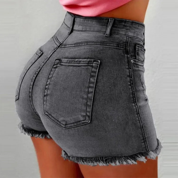 Women’s High-Waist Denim Hot Pants
