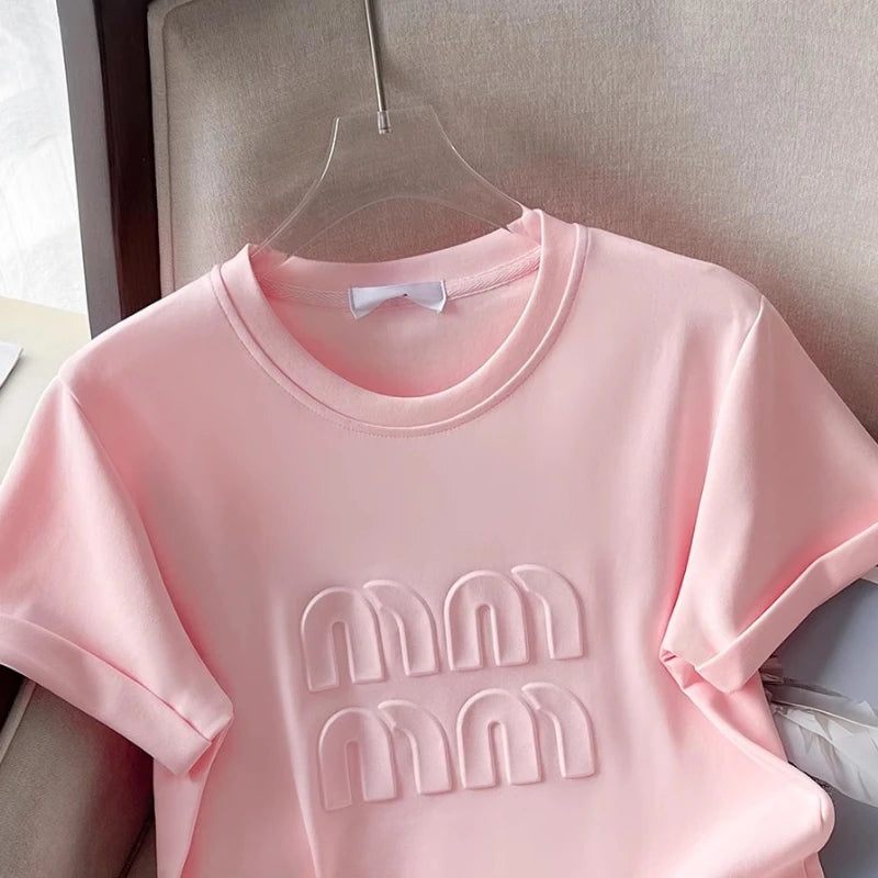 Women’s Pink Oversized Letter Tee
