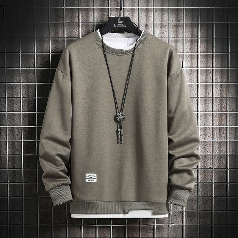 Men’s Solid Color Long-Sleeve Sweater