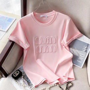 Women’s Pink Oversized Letter Tee