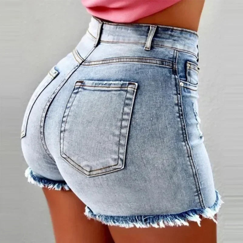Women’s High-Waist Denim Hot Pants