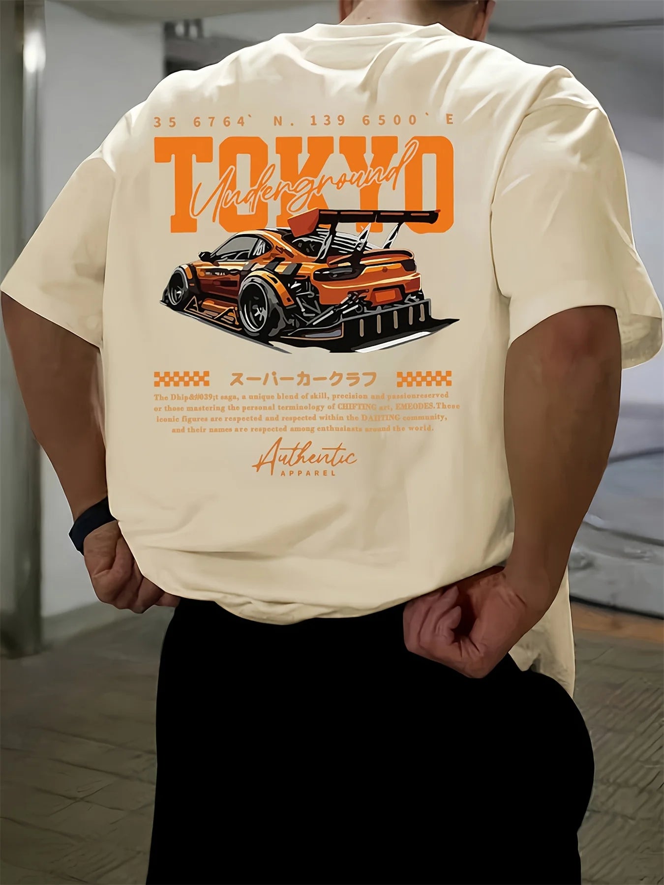 Men’s Tokyo Pattern Loose Cotton Tee
