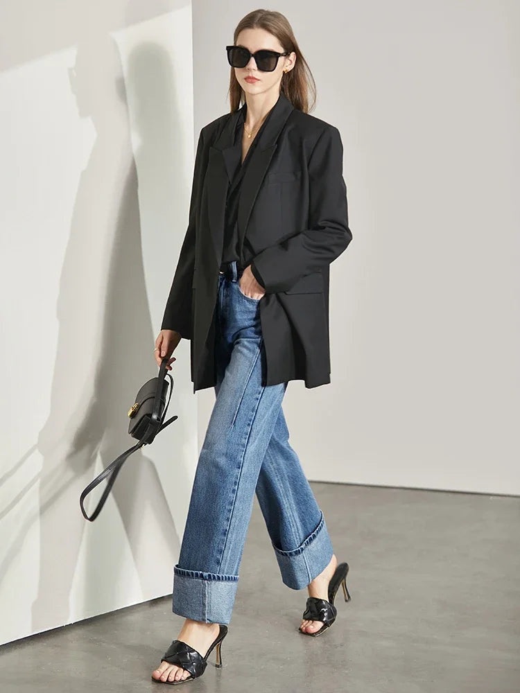 Women’s Minimalist Vintage Wide-Leg Jeans
