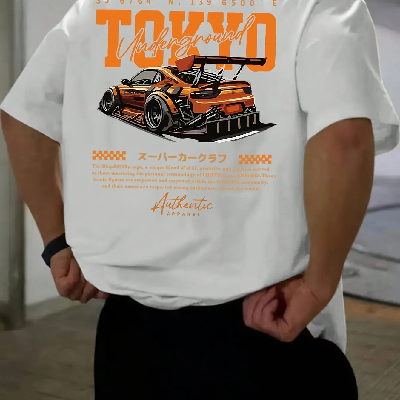 Men’s Tokyo Pattern Loose Cotton Tee