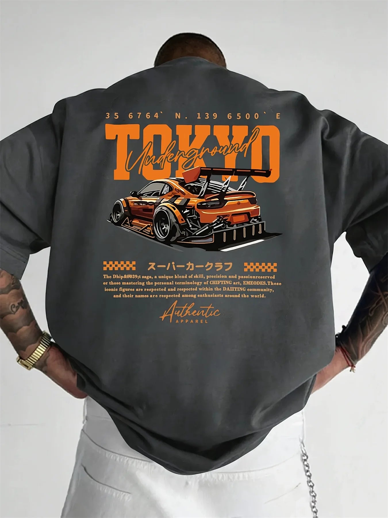 Men’s Tokyo Pattern Loose Cotton Tee
