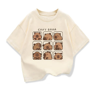 Kids’ Capybara Cartoon Summer Tee