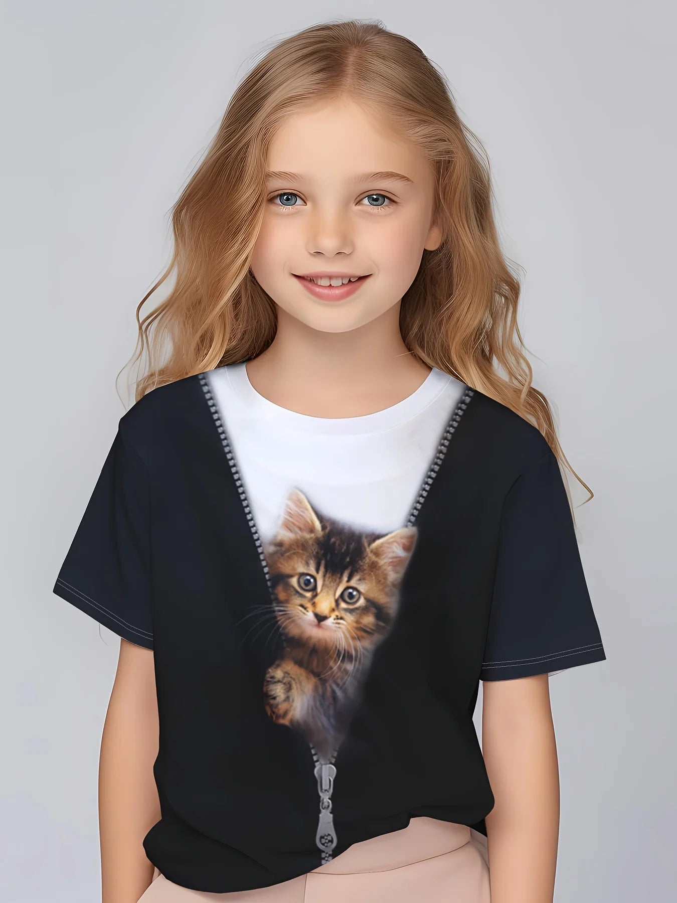 Kids’ Cat & Bear Graphic Summer Tee