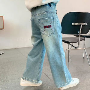 Kid  Wide-Leg Casual Jeans