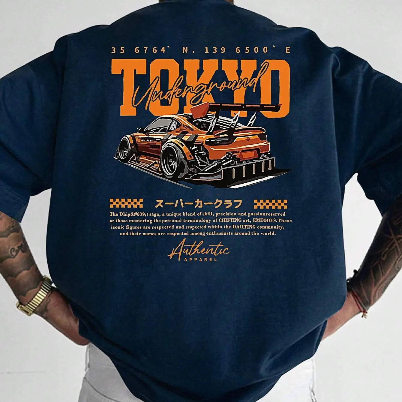 Men’s Tokyo Pattern Loose Cotton Tee