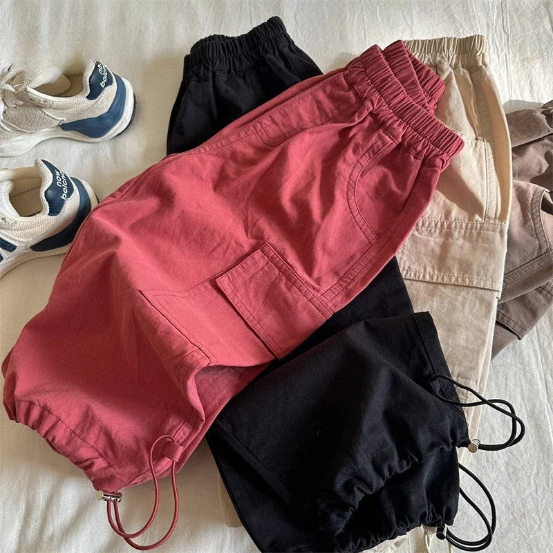 Kids’ Wide-Leg Cargo Overalls