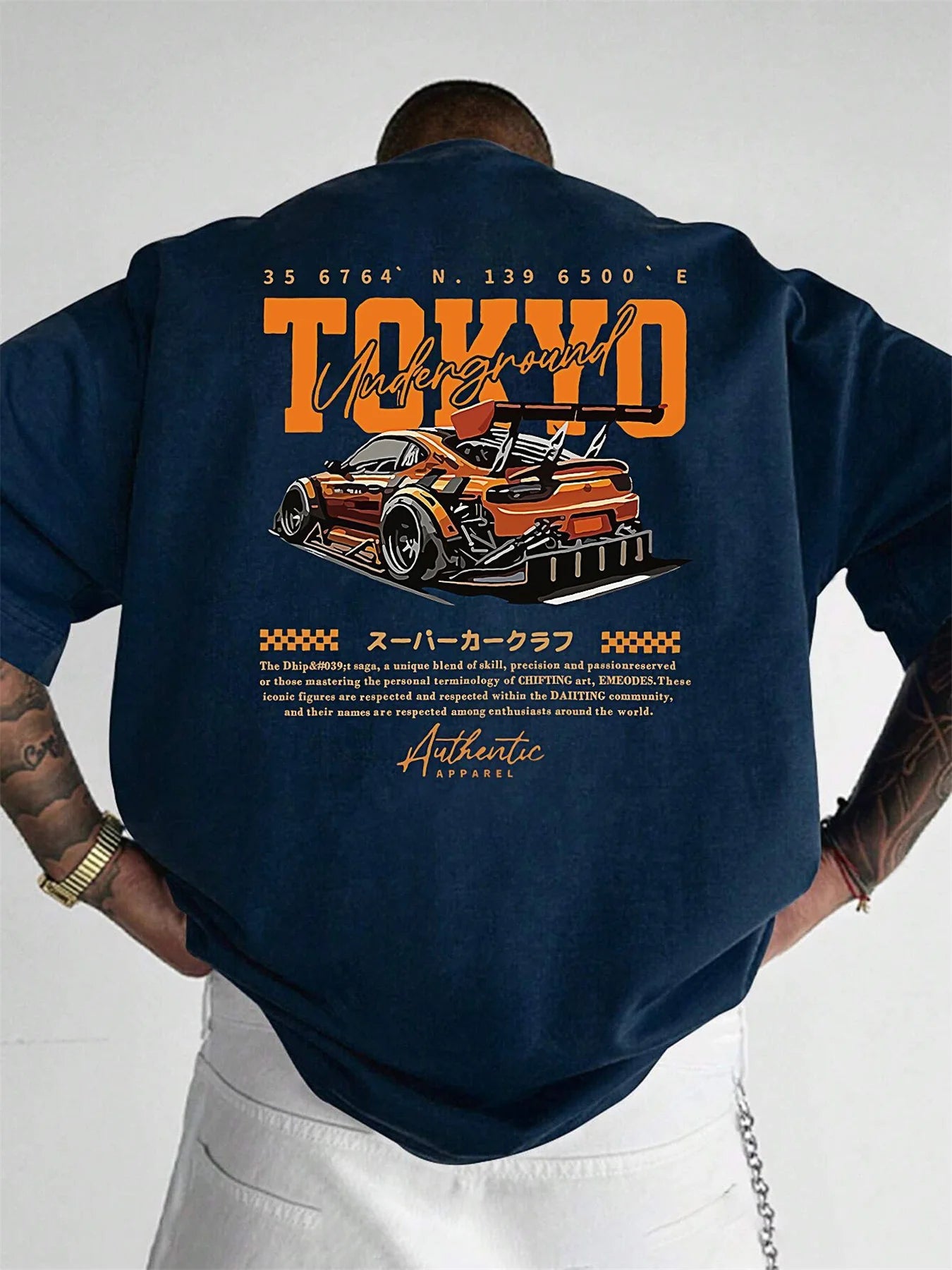 Men’s Tokyo Pattern Loose Cotton Tee