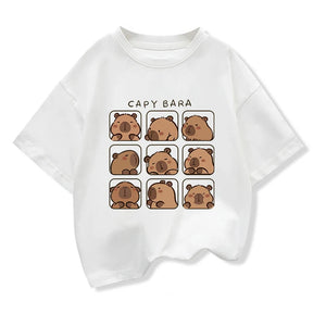 Kids’ Capybara Cartoon Summer Tee