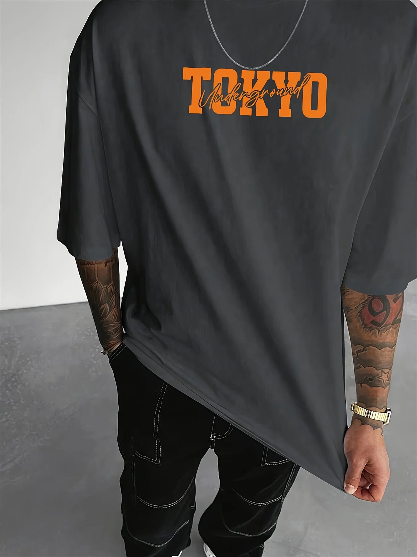 Men’s Tokyo Pattern Loose Cotton Tee