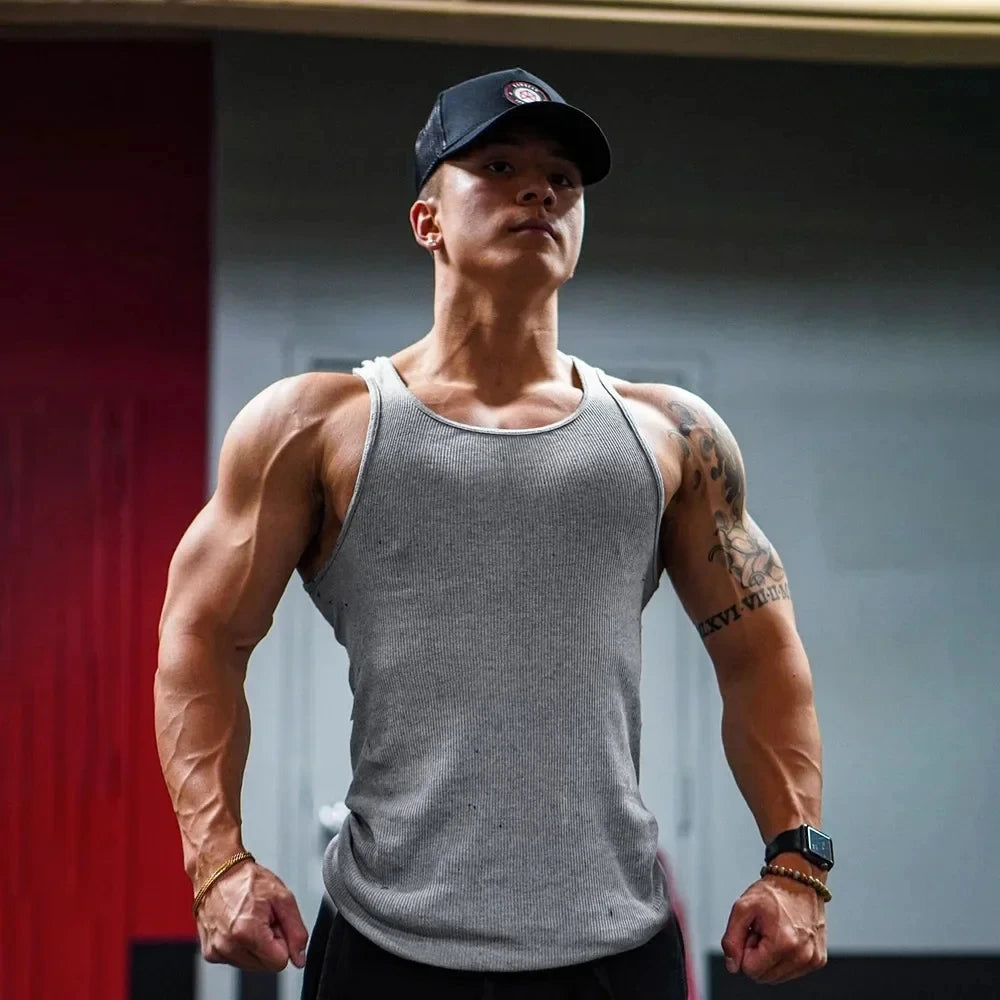 Men’s Bodybuilding Gym Breathable Tops