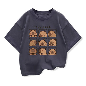 Kids’ Capybara Cartoon Summer Tee