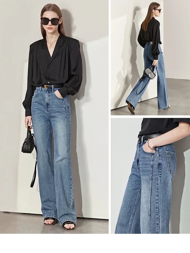 Women’s Minimalist Vintage Wide-Leg Jeans