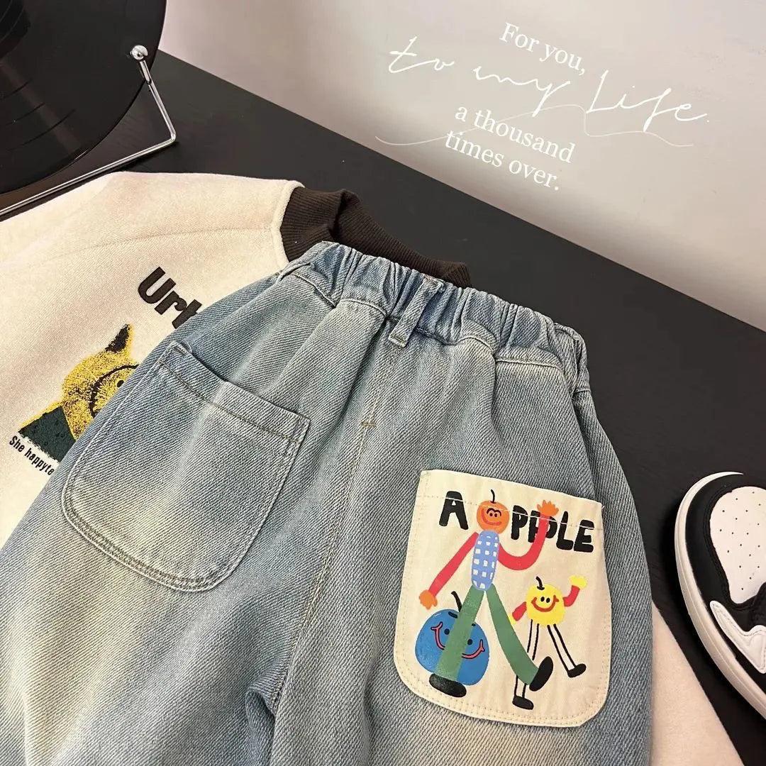 Raise Young Toddler Boys’ Anime Print Denim Pants