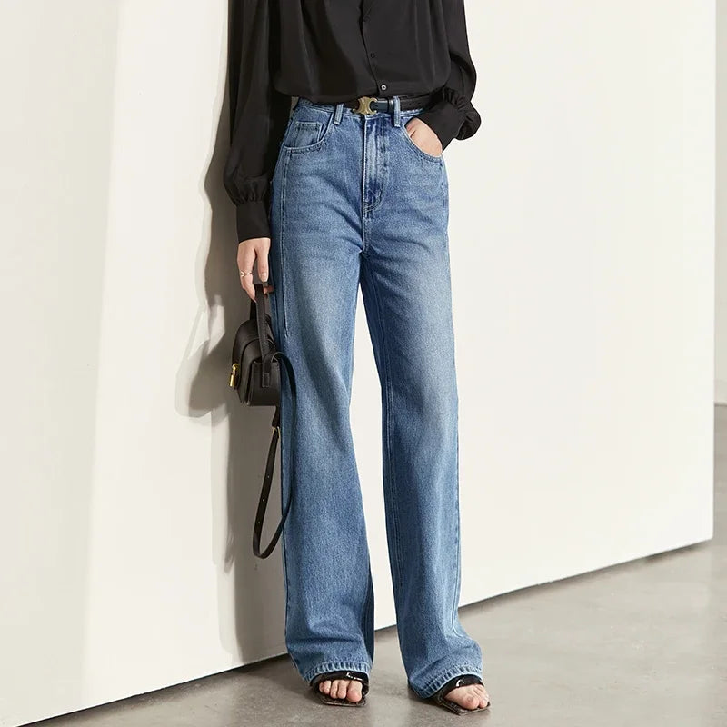 Women’s Minimalist Vintage Wide-Leg Jeans