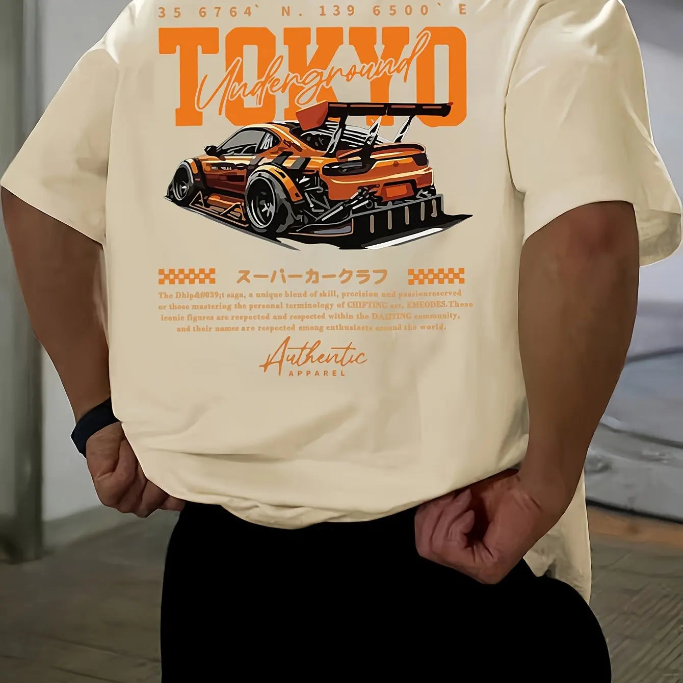 Men’s Tokyo Pattern Loose Cotton Tee