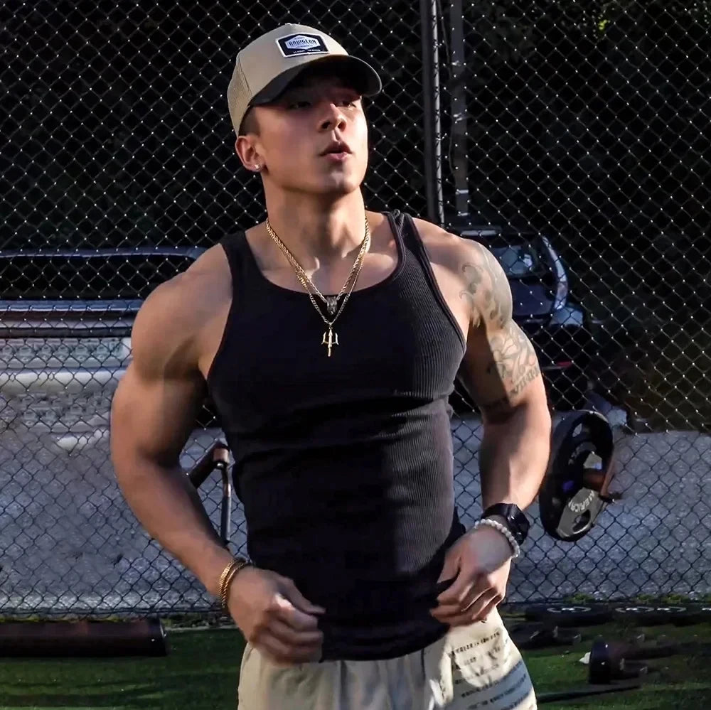 Men’s Bodybuilding Gym Breathable Tops