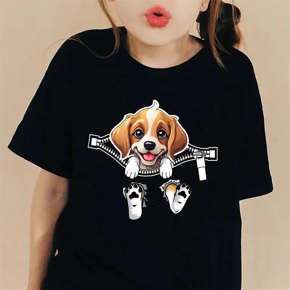 Kids’ Cat & Bear Graphic Summer Tee