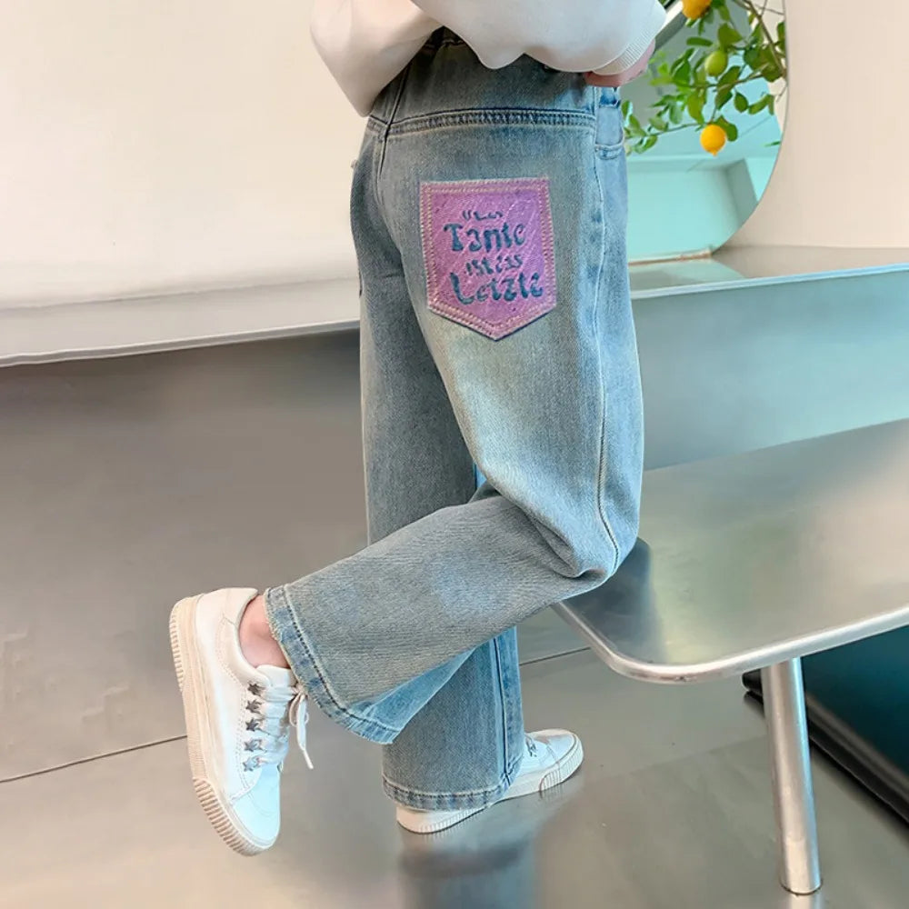 Kid  Wide-Leg Casual Jeans