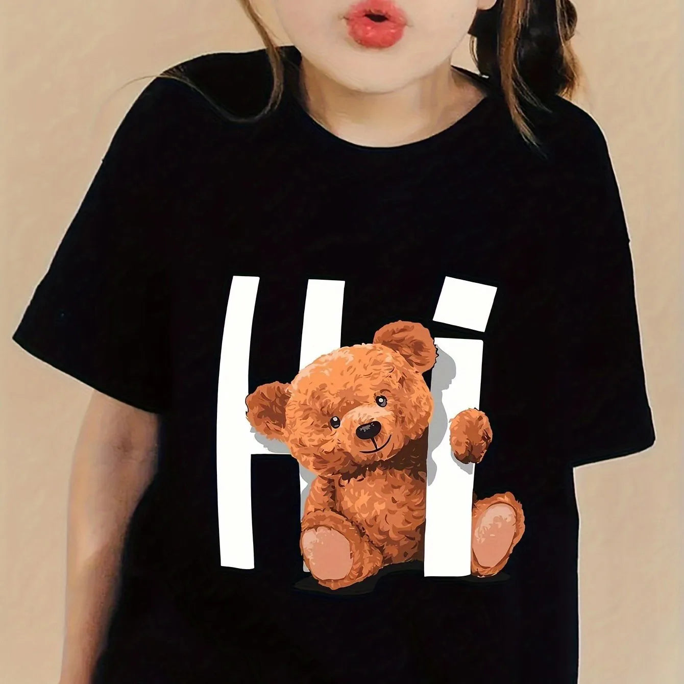 Kids’ Cat & Bear Graphic Summer Tee