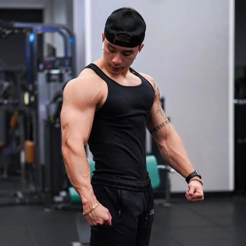 Men’s Bodybuilding Gym Breathable Tops