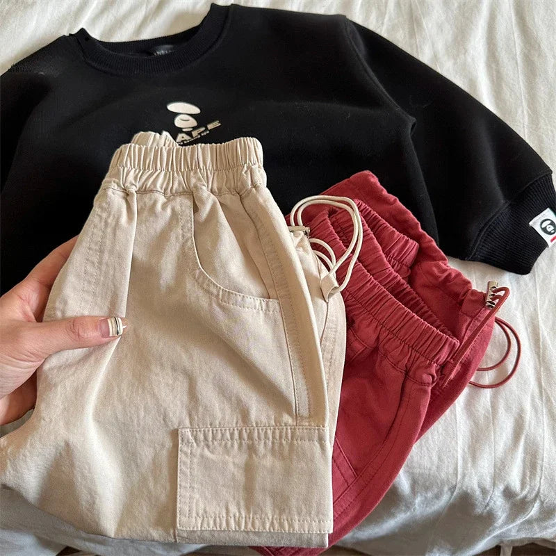Kids’ Wide-Leg Cargo Overalls