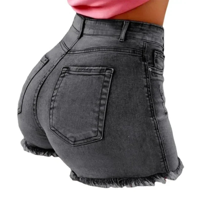 Women’s High-Waist Denim Hot Pants