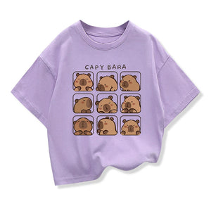 Kids’ Capybara Cartoon Summer Tee