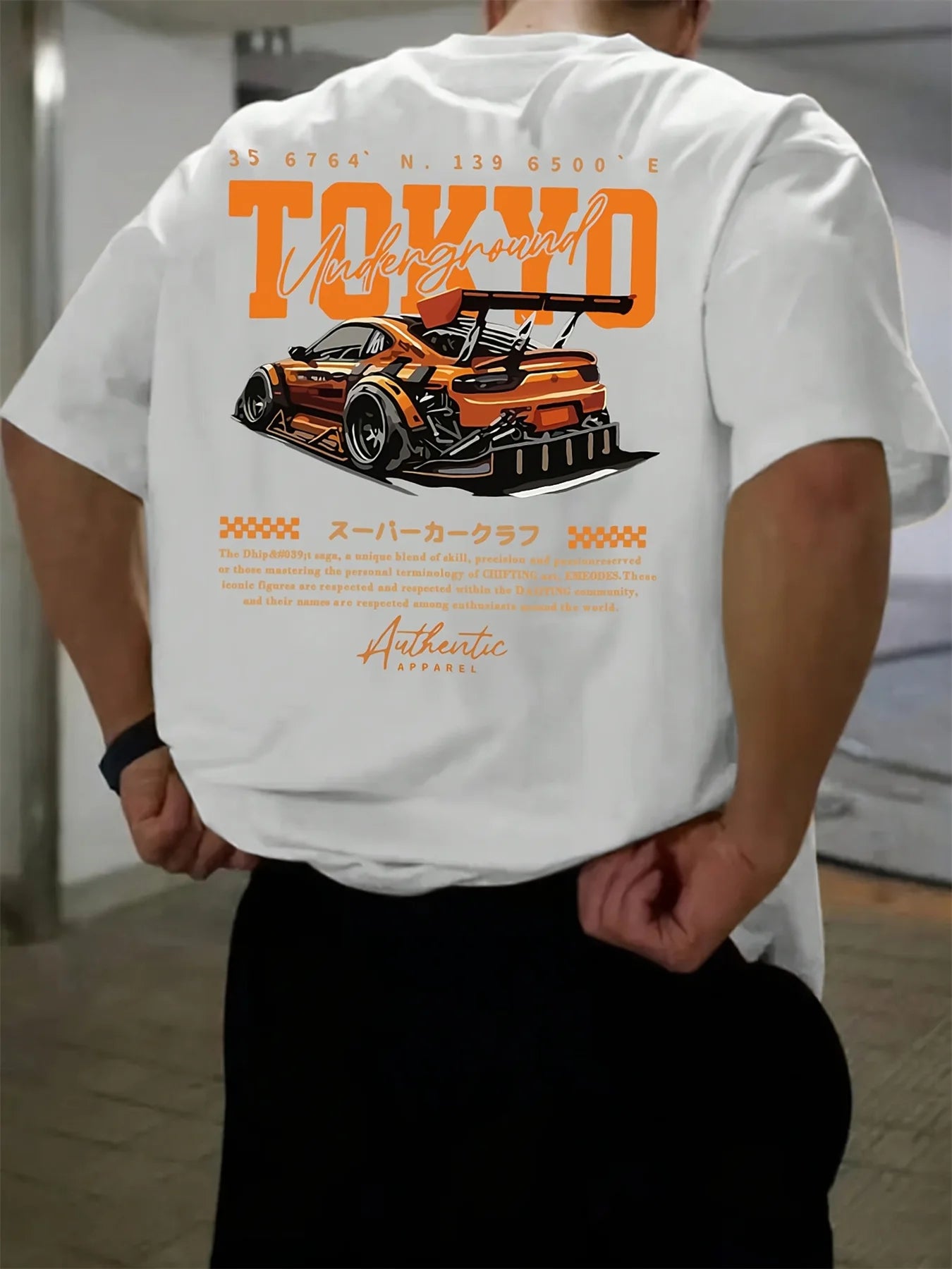 Men’s Tokyo Pattern Loose Cotton Tee