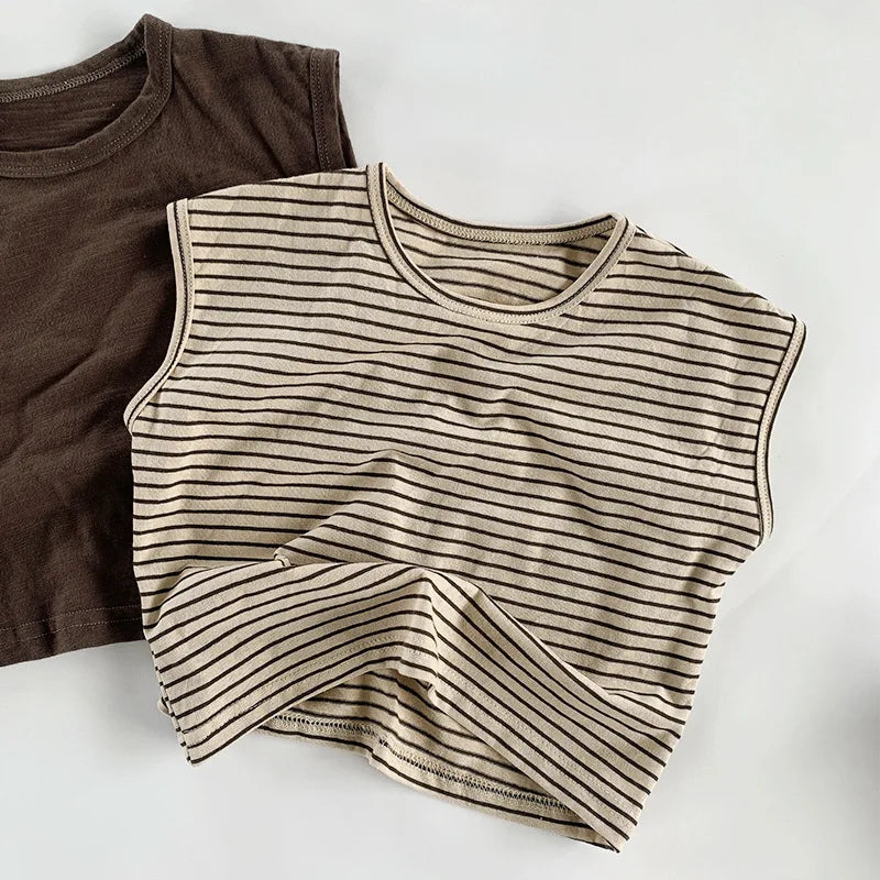 Summer Striped Cotton Tank Top
