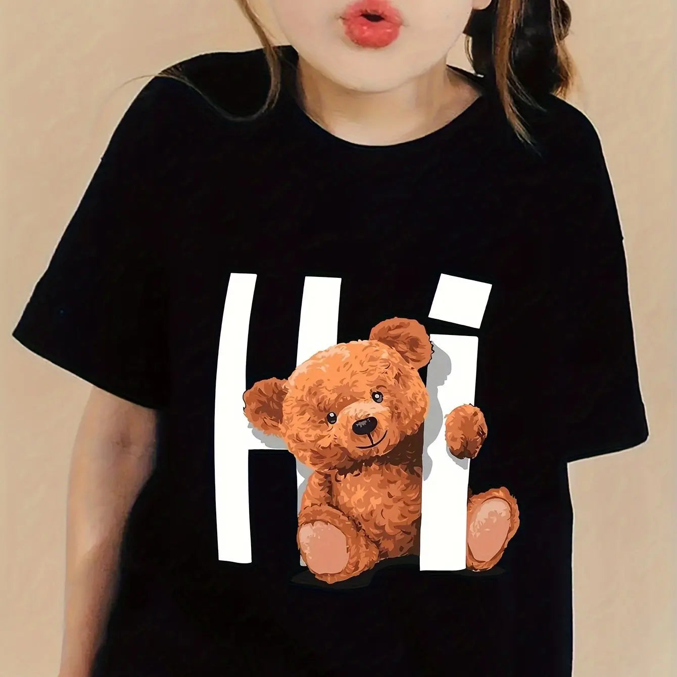 Kids’ Cat & Bear Graphic Summer Tee