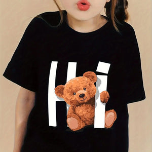 Kids’ Cat & Bear Graphic Summer Tee