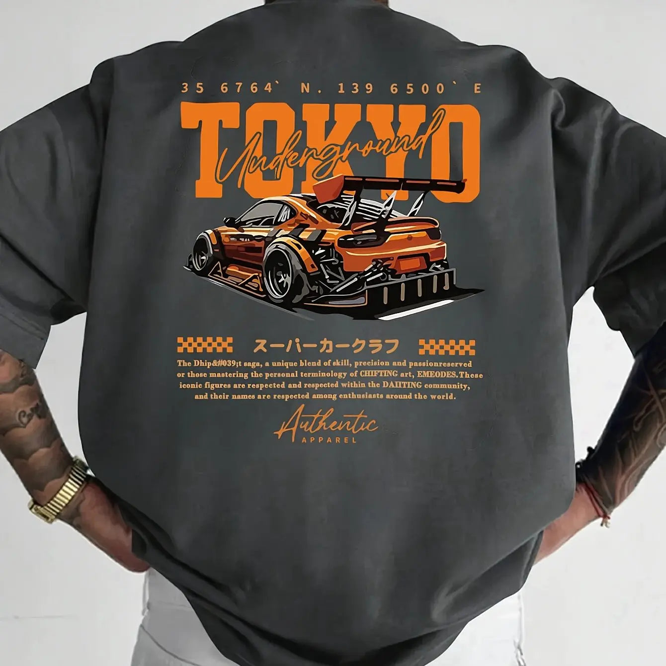 Men’s Tokyo Pattern Loose Cotton Tee
